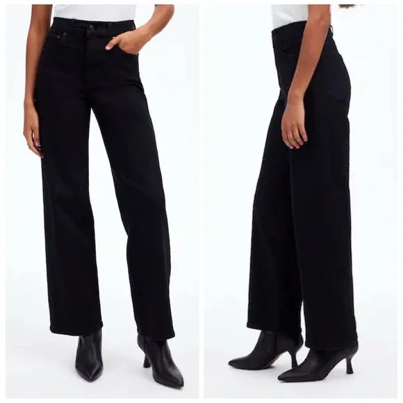 Madewell The Perfect Vintage Wide-Leg Jean Black Rinse Wash Super Stretch Sz 27 - Picture 13 of 13